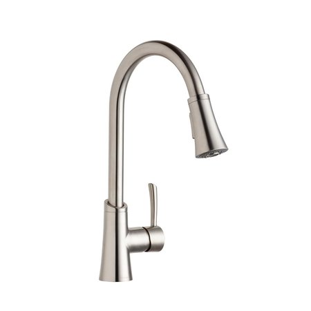 Gourmet Single Hole Kitchen Faucet With Pull-Down Spray And Forward Only Lever Handle Lustrous Steel -  ELKAY, LKGT3031LS